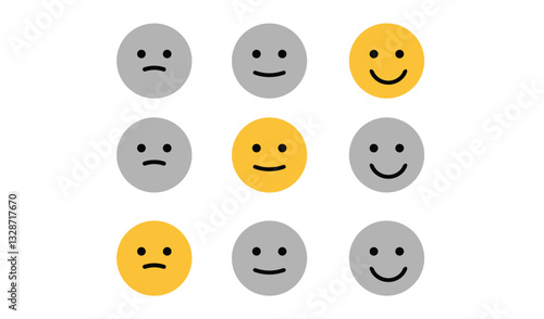 Rating emoji rating bad  average good customer feedback with different satisfaction