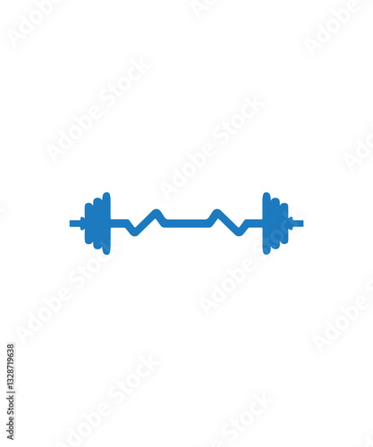 Barbell icon filled with blue