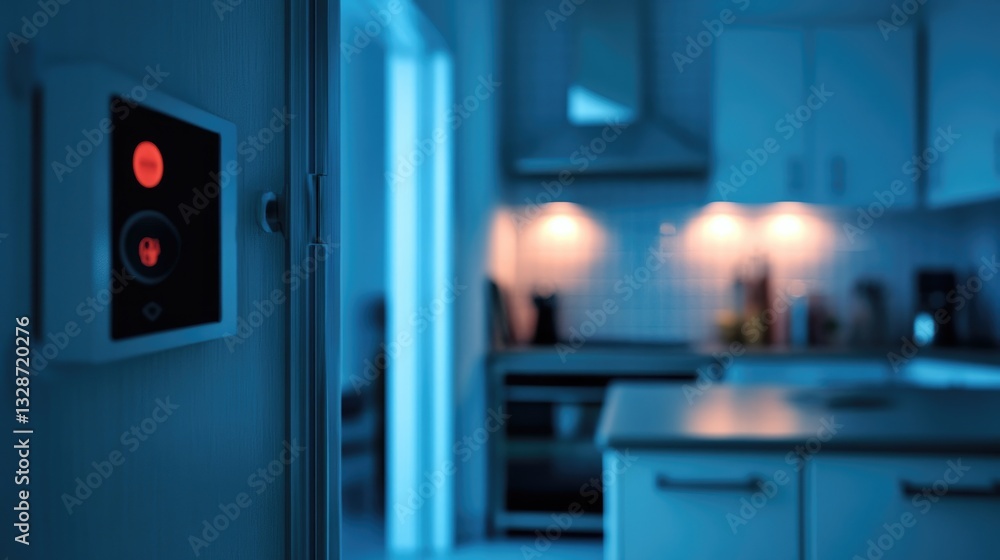 Fototapeta premium A conceptual image of power consumption reduction, featuring a smart switch turning off idle devices.