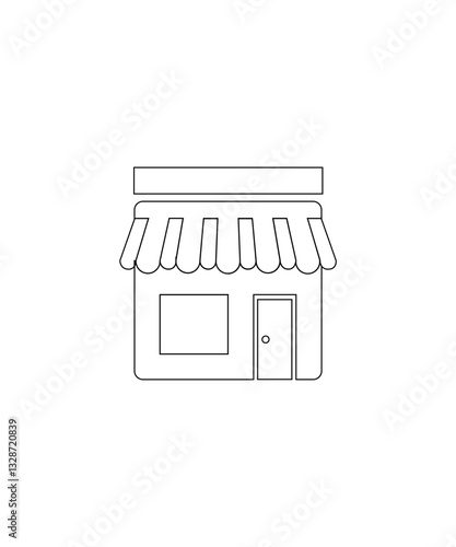 Grocery shop icon with thin outline