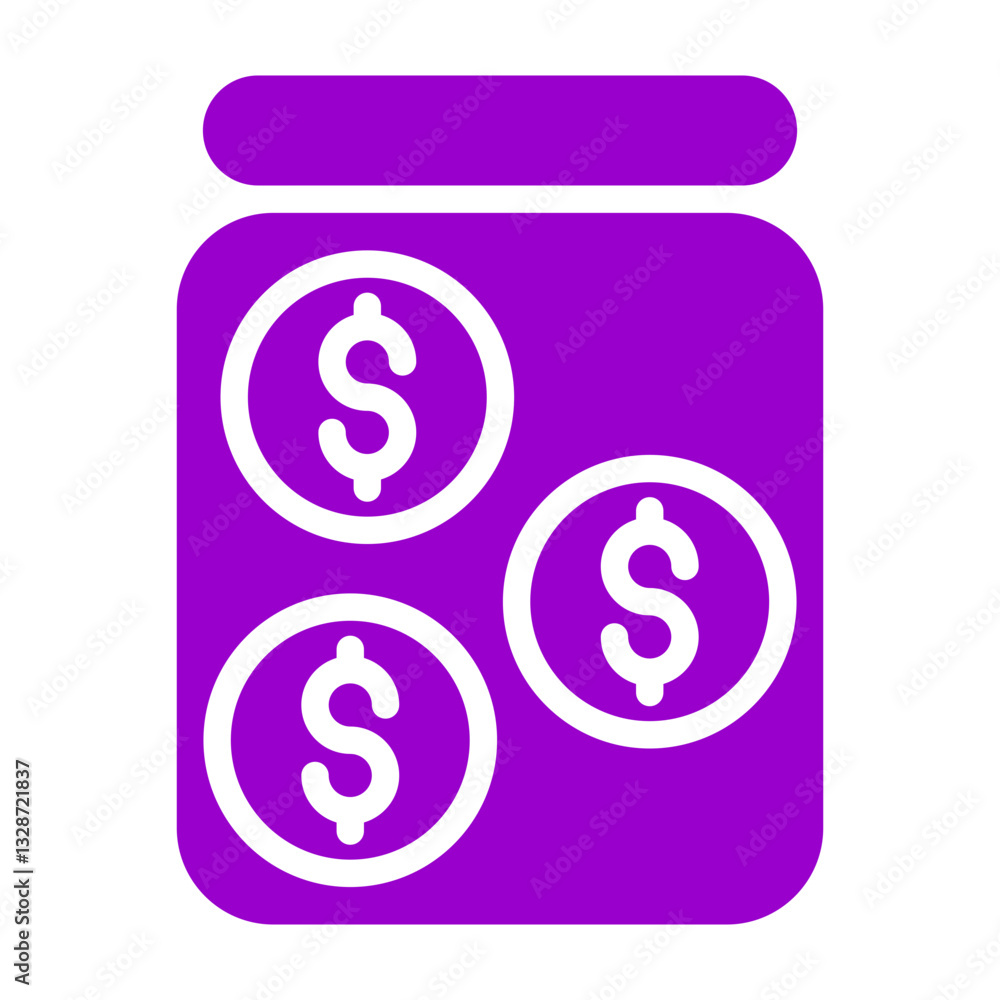 Savings Jar Vector Design Icon Style Savings Jar Vector Design Icon Style
