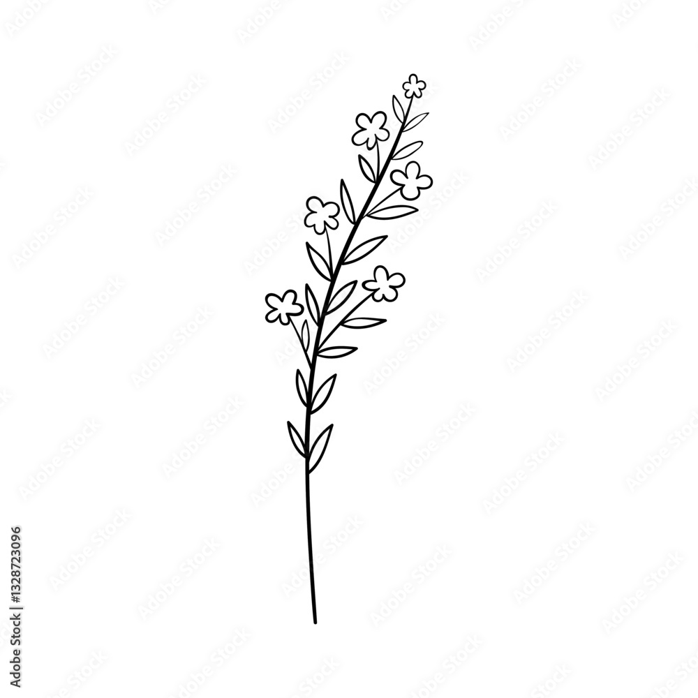 Wildflower icon vector. Flower illustration sign. Home decor symbol or logo.