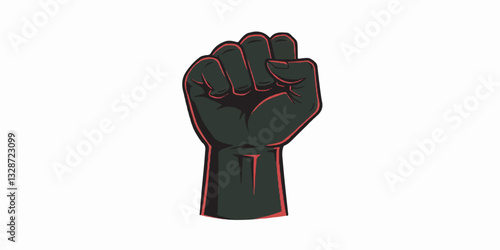 A powerful vector illustration of a raised black fist, symbolizing Black Power and the Black Lives Matter movement