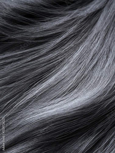 Wallpaper Mural Close-up of a hair texture. the hair appears to be long and wavy, with a mix of light and dark grey tones. the strands are densely packed together, creating a textured and layered appearance. Torontodigital.ca
