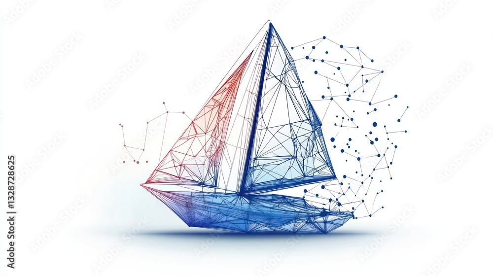 Abstract sailing ship, geometric design Abstract sailing ship, geometric design