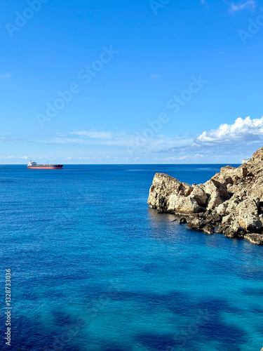 Obraz na płótnie The rocky coast of the Mediterranean Sea in Malta w salonie