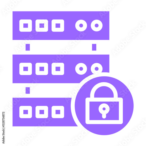 Vector Design Database Lock Icon Style