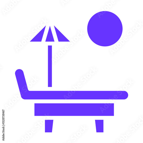 Vector Design Sun Bed Icon Style