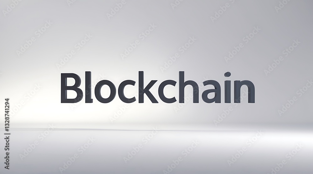 Text displaying the term blockchain on a simple and clean background Text displaying the term blockchain on a simple and clean background
