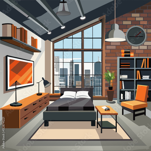 urban loft bedroom