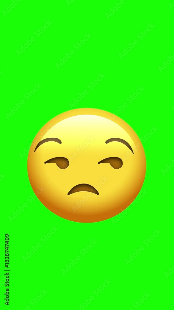 Unamused Face Emoji with Green Screen Unamused Face Emoji with Green Screen