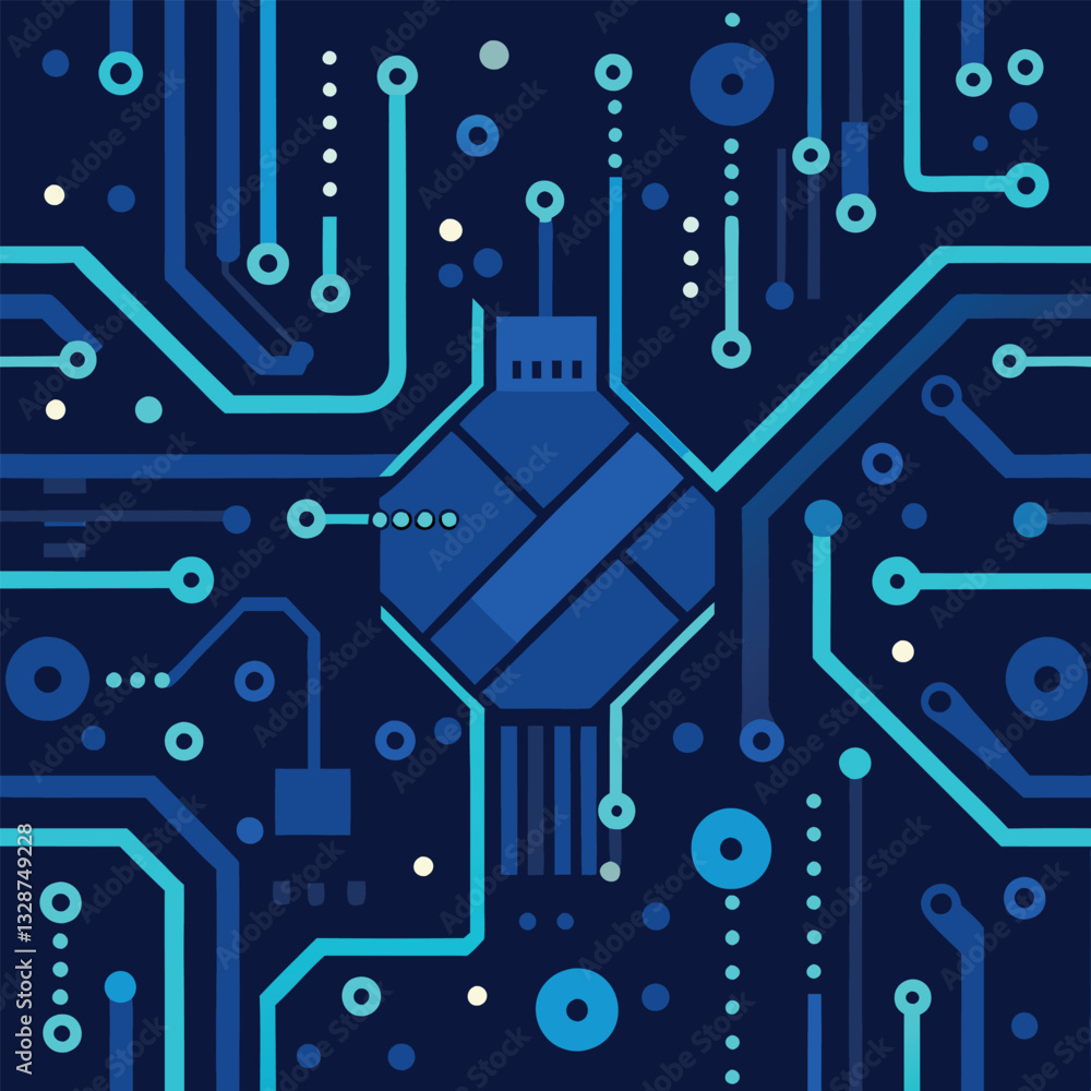 Dark blue circuit board patterns. Dark blue circuit board patterns.