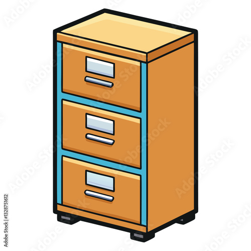 Filing cabinet minimalist simple design vector.