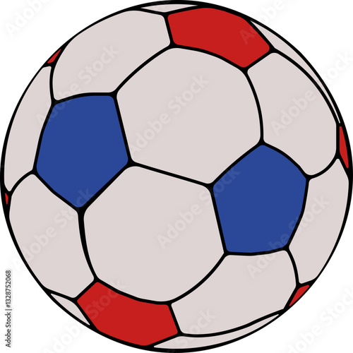 A hand drawn illustration of a soccer ball, volley ball or foot ball sports equipment