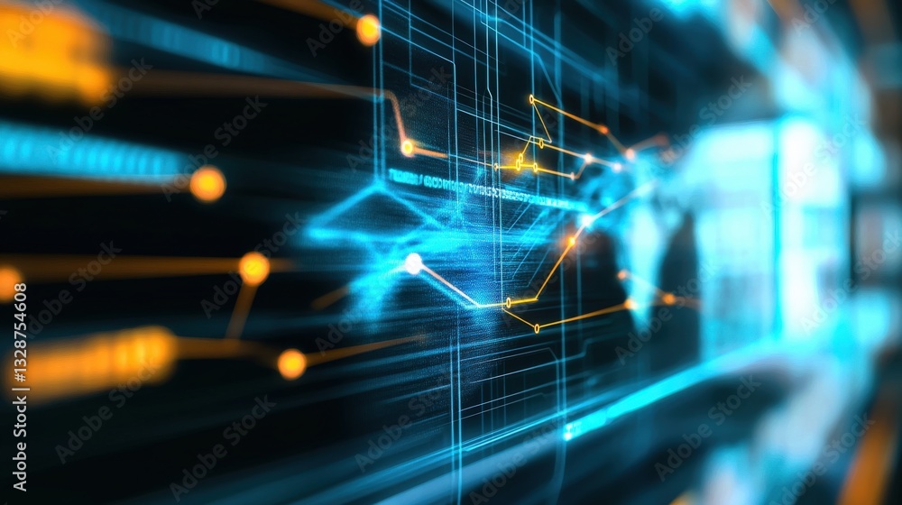 Obraz premium Dynamic data visualization digital world infographic technological environment abstract viewpoint innovation concept for seo impact