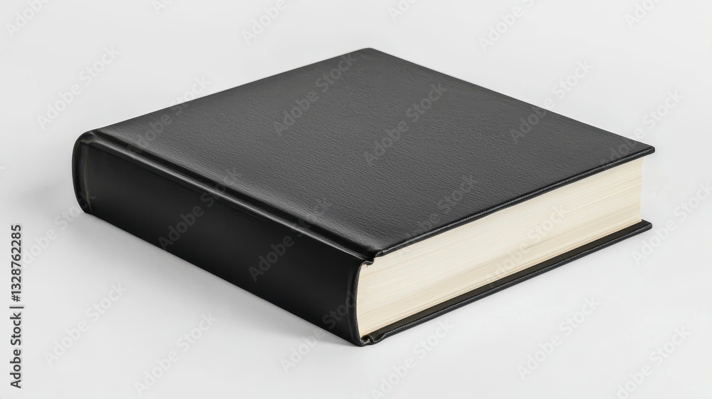 Black Hardcover Book Isolated on White Background for Mockup Use Black Hardcover Book Isolated on White Background for Mockup Use