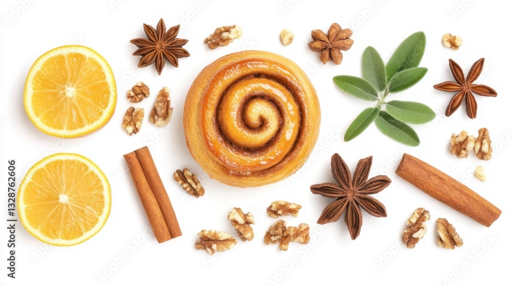 Cinnamon sticks and ground cinnamon spices on wooden surface for cooking and baking Cinnamon sticks and ground cinnamon spices on wooden surface for cooking and baking