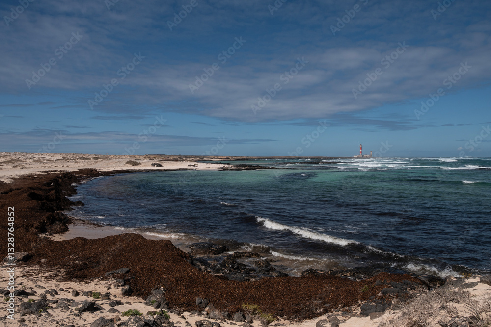 Playa los Charcos en la costa norte de Fuerteventura.