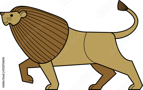 cartoon vector illustration of a Lion.