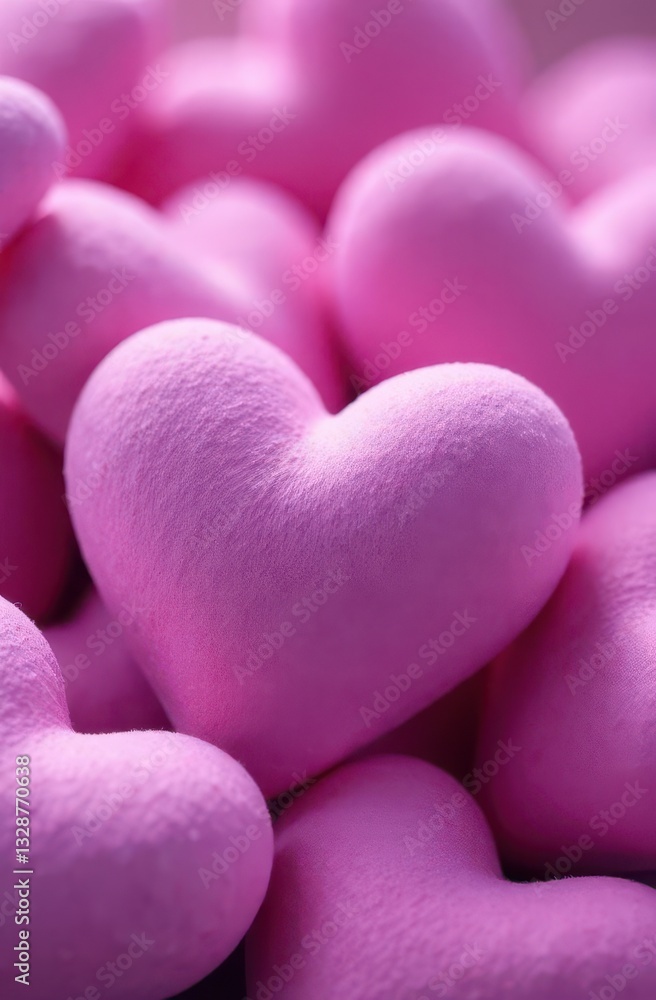 Obraz premium Pink velvet hearts for valentine