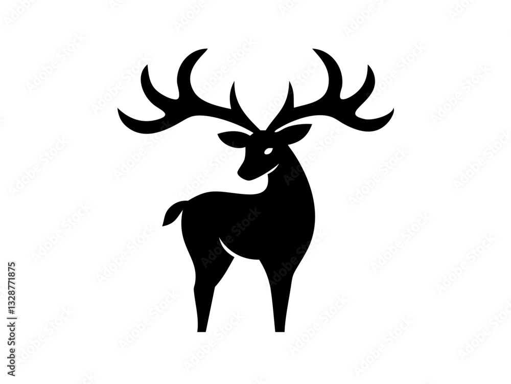 Powerful Deer Silhouette Logo Design for Branding ,This bold, black silhouette of a deer head with large antlers is set within a circle, creating a strong, impactful graphic. Powerful Deer Silhouette Logo Design for Branding ,This bold, black silhouette of a deer head with large antlers is set within a circle, creating a strong, impactful graphic.
