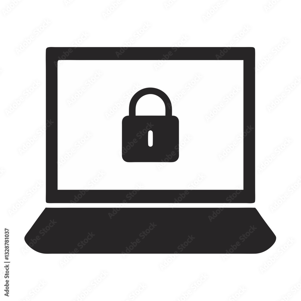 laptop lock icon for cybersecurity and data protection - flat icon for apps and websites
laptop lock icon for cybersecurity and data protection - flat icon for apps and websites