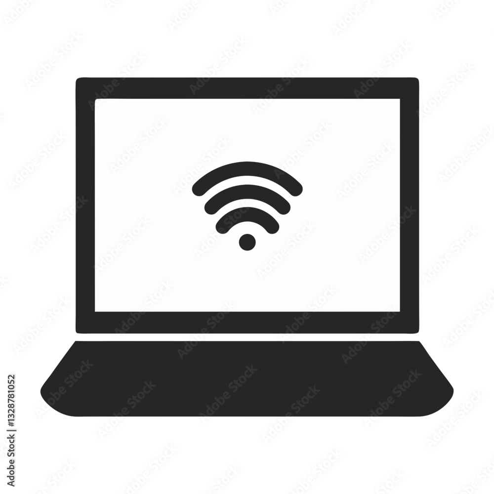 laptop wifi connectivity icon for wireless internet access - flat icon for apps and websites
laptop wifi connectivity icon for wireless internet access - flat icon for apps and websites