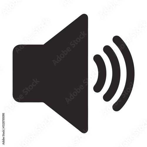 speaker sound icon with dynamic soundwaves for audio volume control - flat icon for apps and websites
