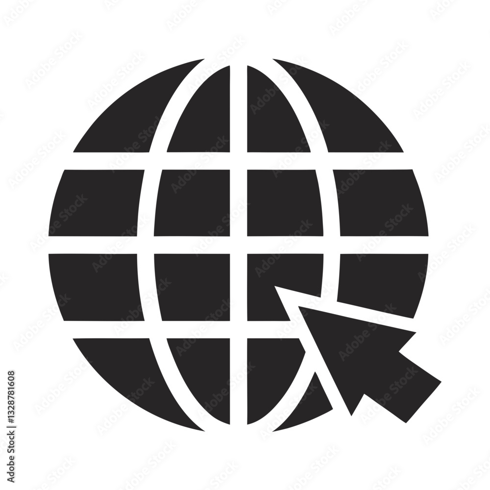 globe icon with cursor representing global internet connectivity flat icon for apps and websites
globe icon with cursor representing global internet connectivity flat icon for apps and websites
