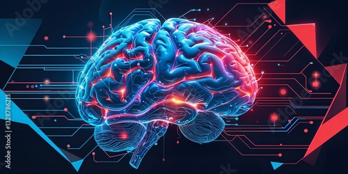 Neural Pathways of the Mind: An artistic rendering showcases the intricate network of the human brain, highlighting the interconnectedness of thoughts and ideas with a vibrant, futuristic aesthetic