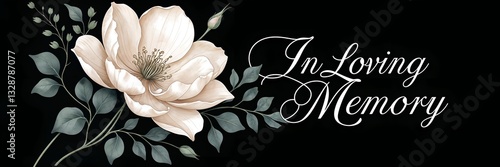 Floral Remembrance: A poignant floral arrangement, symbolizing remembrance and love, elegantly adorns a heartfelt message.