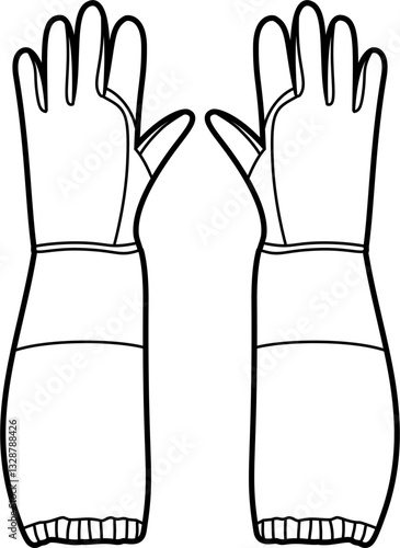 Beekeeping Gloves outline vector
