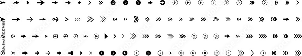 Arrow icon. Mega set of arrows. Sideways set. Design elements for your web, app, presentations, etc. Striped direction illustration. Arrow icon. Mega set of arrows. Sideways set. Design elements for your web, app, presentations, etc. Striped direction illustration.