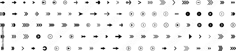 Arrow icon. Mega set of arrows. Sideways set. Design elements for your web, app, presentations, etc. Striped direction illustration. Arrow icon. Mega set of arrows. Sideways set. Design elements for your web, app, presentations, etc. Striped direction illustration.