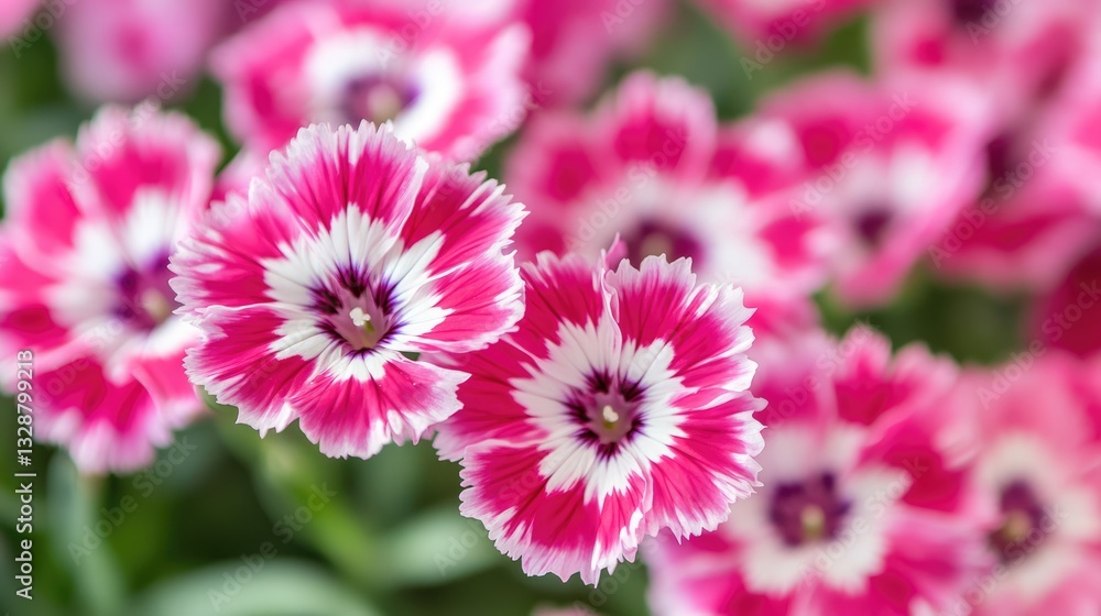 Obraz premium Closeup of Pink and White Dianthus Flowers