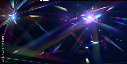 Cosmic Luminance Symphony: A Stunning Visual Exploration of Refracted Light and Diagonal Geometric Forms That Converge in a Beautiful, Hypnotic Dance of Colors and Shadows.