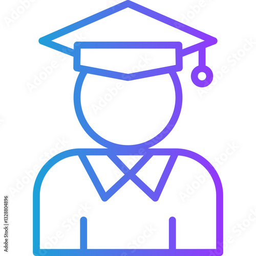 Student line gradient icon