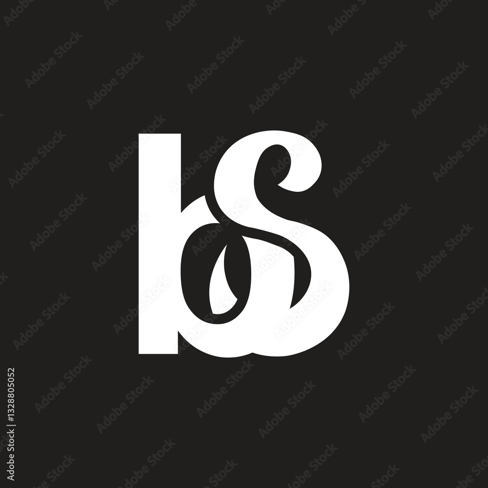 Fototapeta premium Letter BS vector elegant trendy logo design, lowercase B.