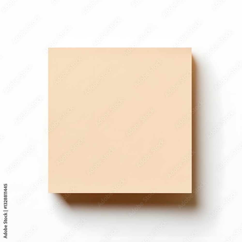 Minimalist Light Brown Square Flat on Plain White Background Minimalist Light Brown Square Flat on Plain White Background