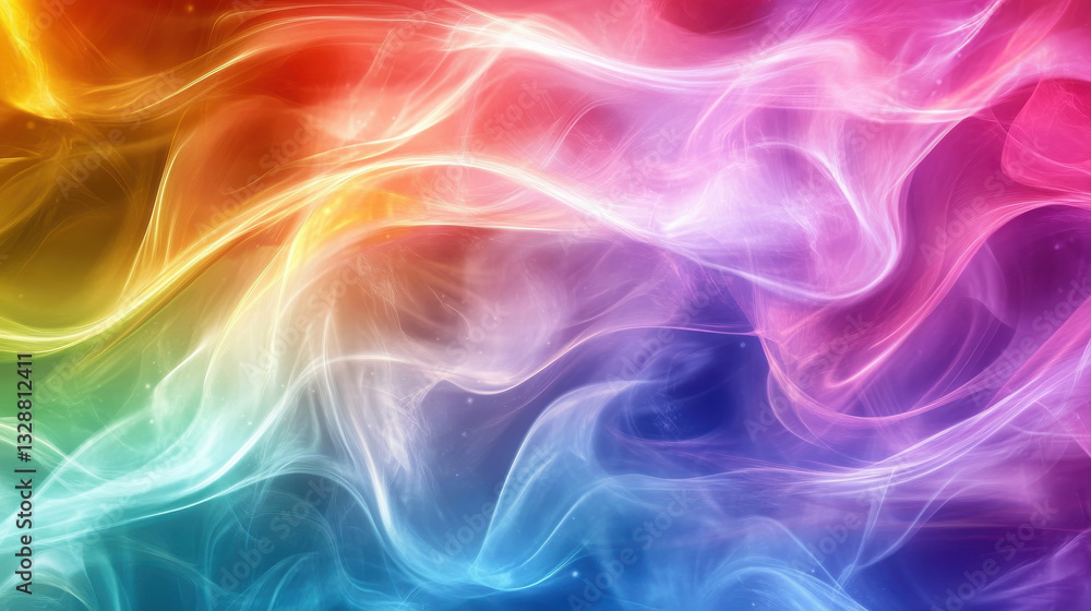 A mesmerizing display of colorful waves flows seamlessly across a smooth surface, showcasing vibrant hues of red, orange, yellow, green, blue, and purple blending harmoniously together A mesmerizing display of colorful waves flows seamlessly across a smooth surface, showcasing vibrant hues of red, orange, yellow, green, blue, and purple blending harmoniously together