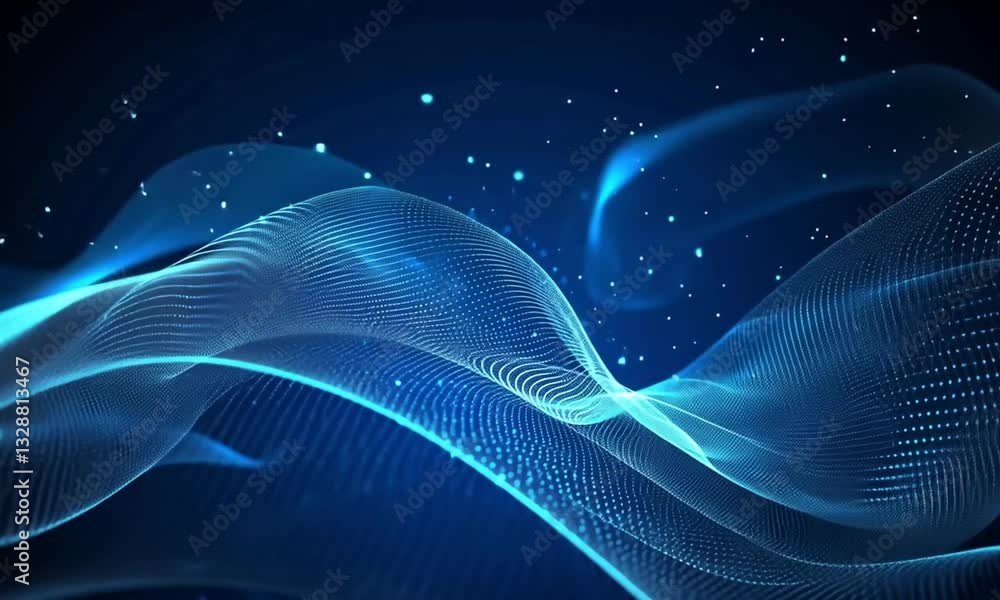Abstract Blue Wave Particle Background Abstract Blue Wave Particle Background