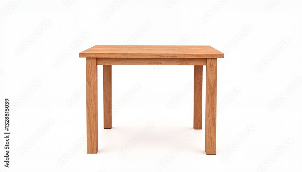 Simple wooden table on transparent background, minimalist design Simple wooden table on transparent background, minimalist design