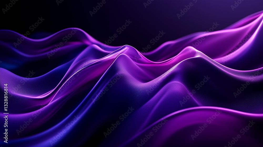 Obraz premium モダンなデザインの紫色の波状の背景