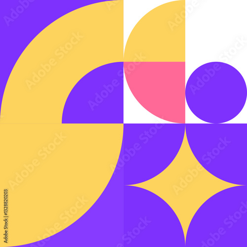 Abstract Bauhaus Geometric Pattern Background