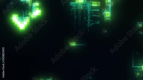 abstract background with green lights