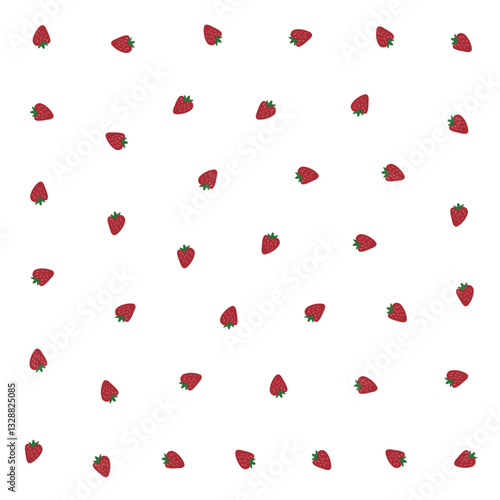 a pattern of strawberries on a white background