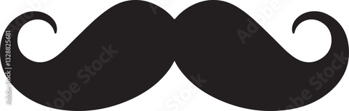 black mustache clipart, vintage handlebar mustache, barber shop mustache logo