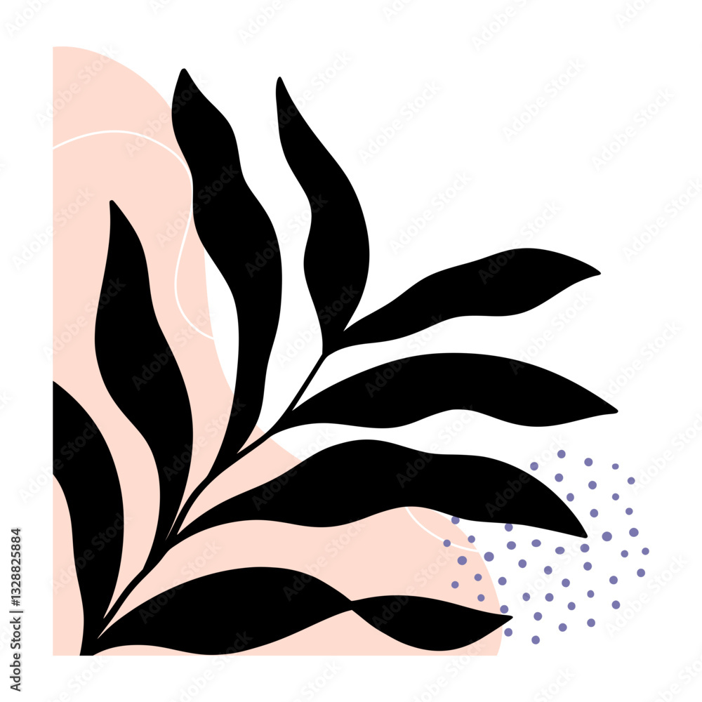 Fototapeta premium Beauty Leaf Corner Border Illustration