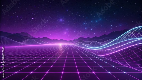 Micro dramatic background Dramatic holographic background featuring quantum code and a purple digital stream for cinematic visuals. Abstract science cinematic.