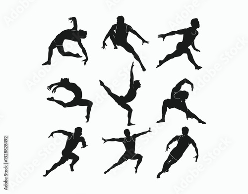 Wallpaper Mural Gymnast Strength Silhouette Vector Template Torontodigital.ca